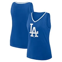Women's Royal Los Angeles Dodgers Stellar Win V-Neck Tank Top