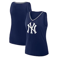 Women's Navy New York Yankees Stellar Win V-Neck Tank Top
