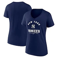 Women's Logo Athletic Navy New York Yankees Unrivaled V-Neck T-Shirt