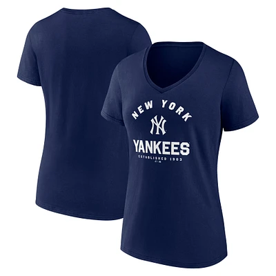 Women's Logo Athletic Navy New York Yankees Unrivaled V-Neck T-Shirt