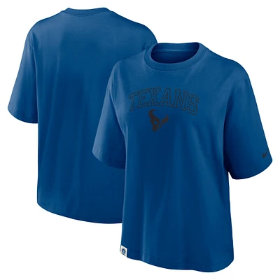 Women's Nike Blue Houston Texans Glory Arch Boxy T-Shirt