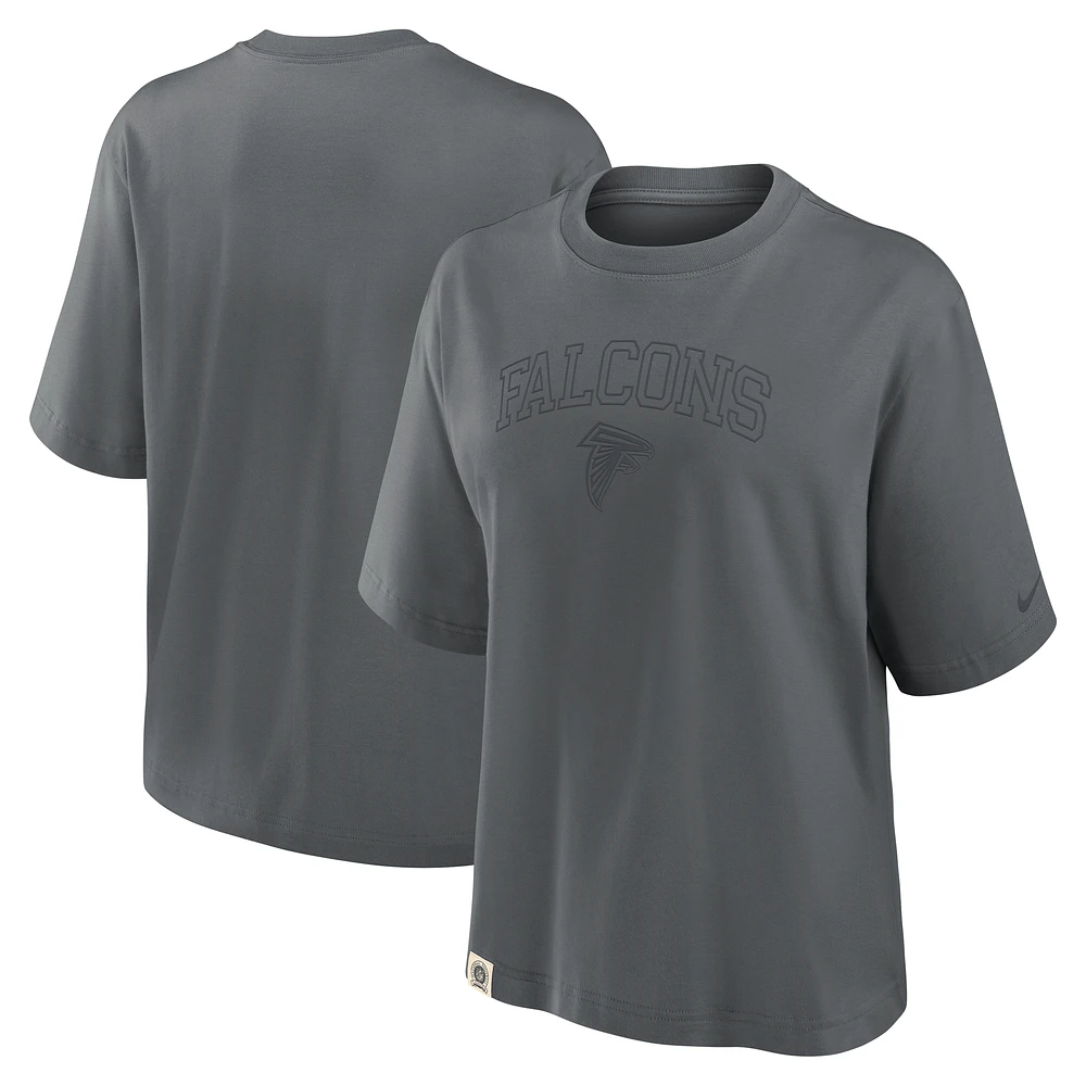 Women's Nike Charcoal Atlanta Falcons Glory Arch Boxy T-Shirt