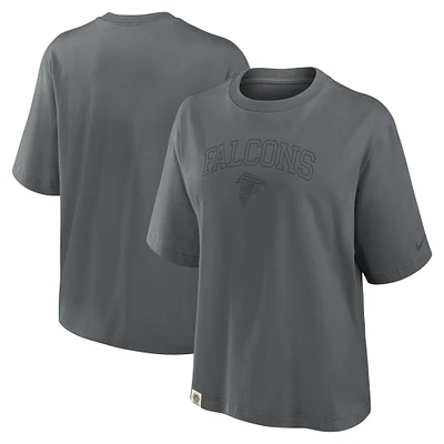 Women's Nike Charcoal Atlanta Falcons Glory Arch Boxy T-Shirt