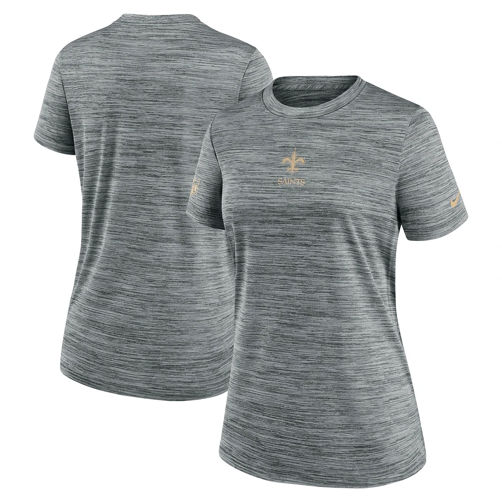 Women's Nike Gray New Orleans Saints Sideline Velocity Performance T-Shirt