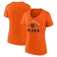 Women's Orange Chicago Bears Unrivaled V-Neck T-Shirt