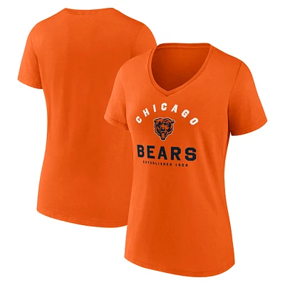 Women's Orange Chicago Bears Unrivaled V-Neck T-Shirt