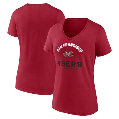 Women's Scarlet San Francisco 49ers Unrivaled V-Neck T-Shirt