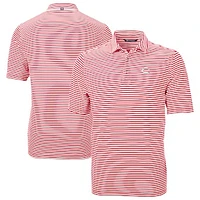 Men's Cutter & Buck Red Cincinnati Reds Virtue Eco Pique Stripe Recycled Polo