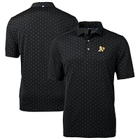 Men's Cutter & Buck Black Athletics Virtue Eco Pique Tile Recycled Polo