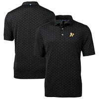 Men's Cutter & Buck Black Athletics Virtue Eco Pique Tile Recycled Polo