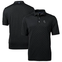 Men's Cutter & Buck  Black Chicago White Sox Virtue Eco Pique Tile Recycled Polo