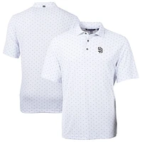 Men's Cutter & Buck  White San Diego Padres Virtue Eco Pique Tile Recycled Polo