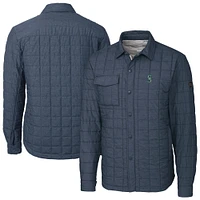 Men's Cutter & Buck  Anthracite Seattle Mariners Rainier PrimaLoft Eco Insulated Quilted Full-Zip Shacket