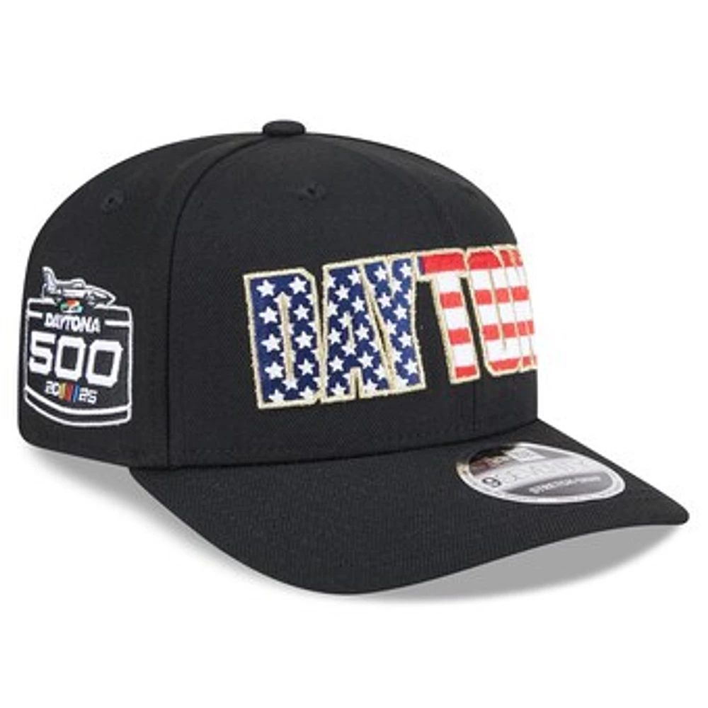 Men's New Era  Black Daytona International Speedway 2025 Daytona 500 9SEVENTY Stretch-Snap Hat