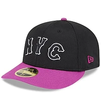 Men's New Era Charcoal/Purple York Mets City Connect Batting Practice Low Profile 59FIFTY Fitted Hat