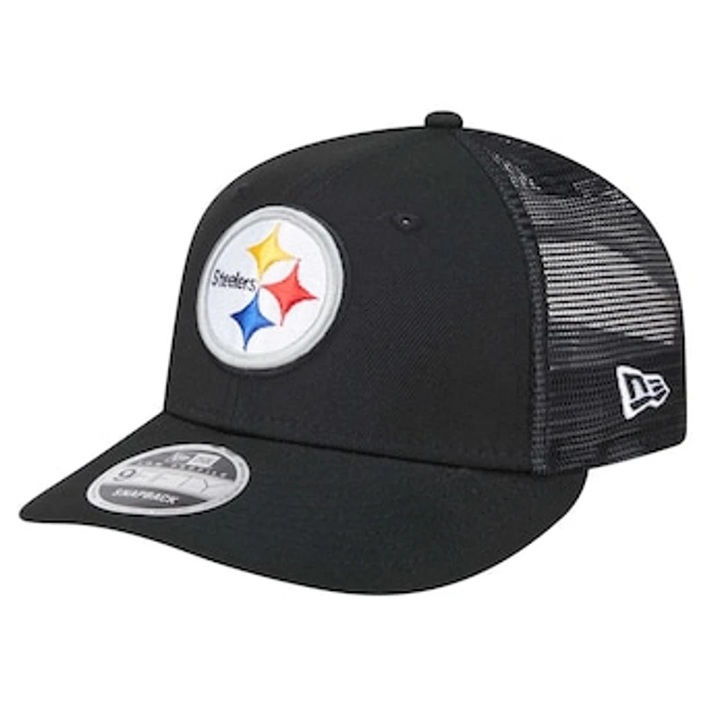 Men's New Era  Black Pittsburgh Steelers Low Profile 9FIFTY Snapback Hat