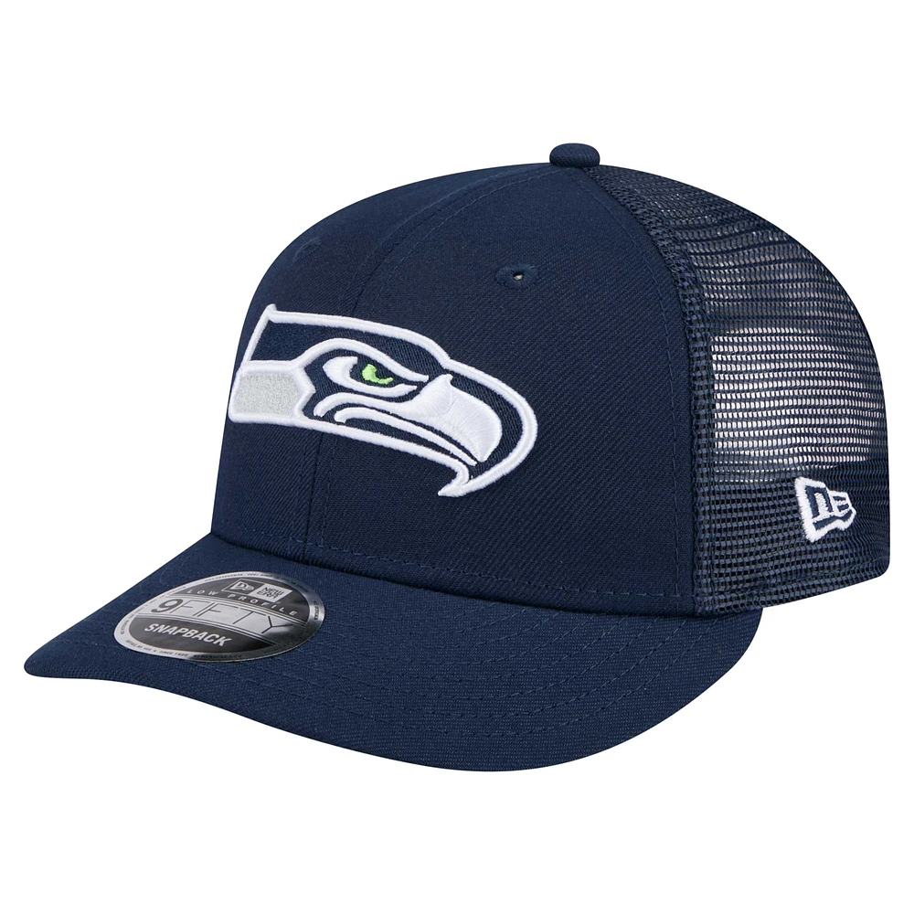 Men's New Era  College Navy Seattle Seahawks Low Profile 9FIFTY Snapback Hat