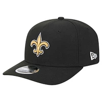 Men's New Era Black New Orleans Saints  9SEVENTY Stretch-Snap Hat