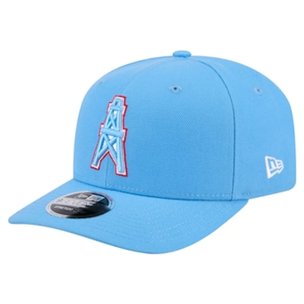 Men's New Era Light Blue Houston Oilers Gridiron Classics 9SEVENTY Stretch-Snap Hat