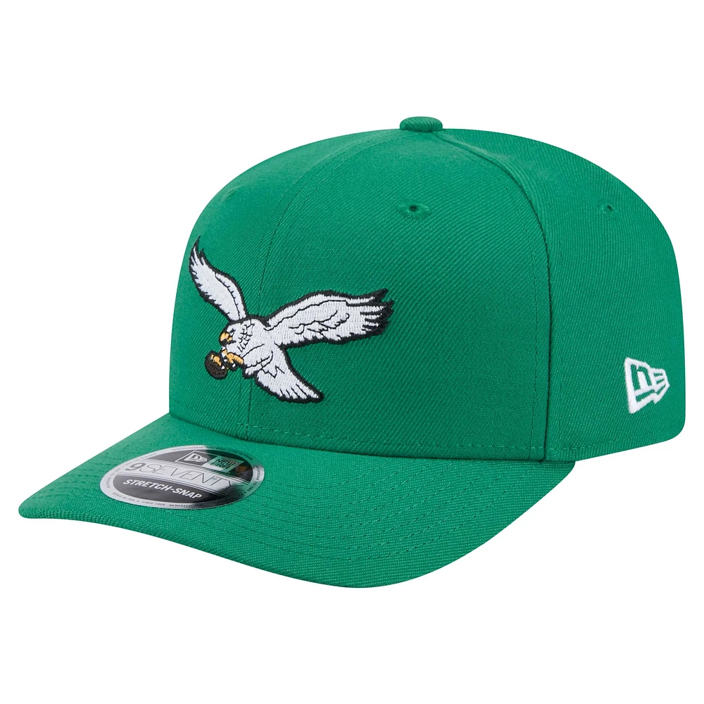 Men's New Era  Kelly Green Philadelphia Eagles 9SEVENTY Stretch-Snap Hat