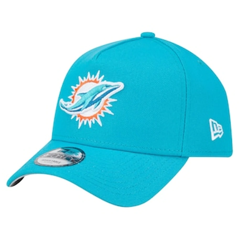 Men's New Era  Aqua Miami Dolphins  A-Frame 9FORTY Adjustable Hat