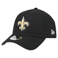 Men's New Era  Black New Orleans Saints  A-Frame 9FORTY Adjustable Hat