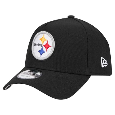 Men's New Era  Black Pittsburgh Steelers A-Frame 9FORTY Adjustable Hat