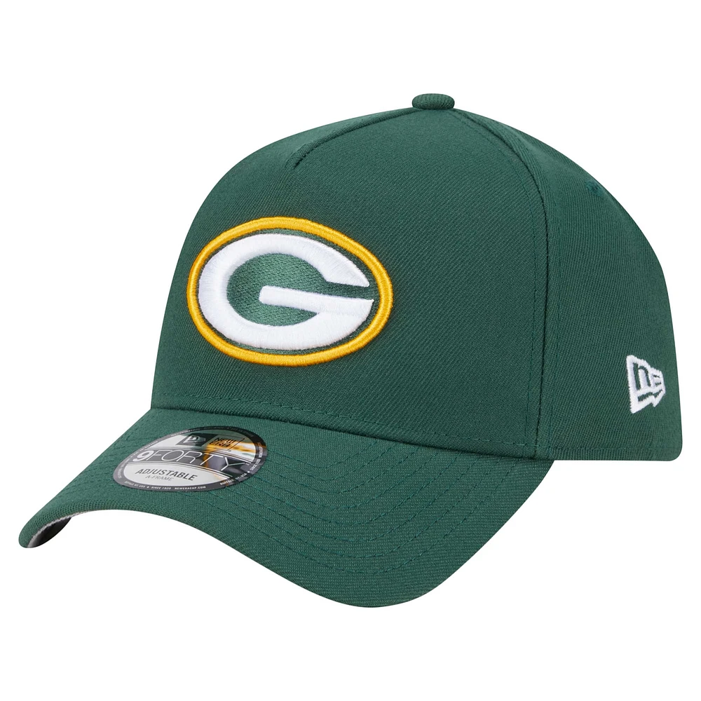 Men's New Era  Green Green Bay Packers  A-Frame 9FORTY Adjustable Hat