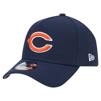 Men's New Era  Navy Chicago Bears Helmet Logo A-Frame 9FORTY Adjustable Hat