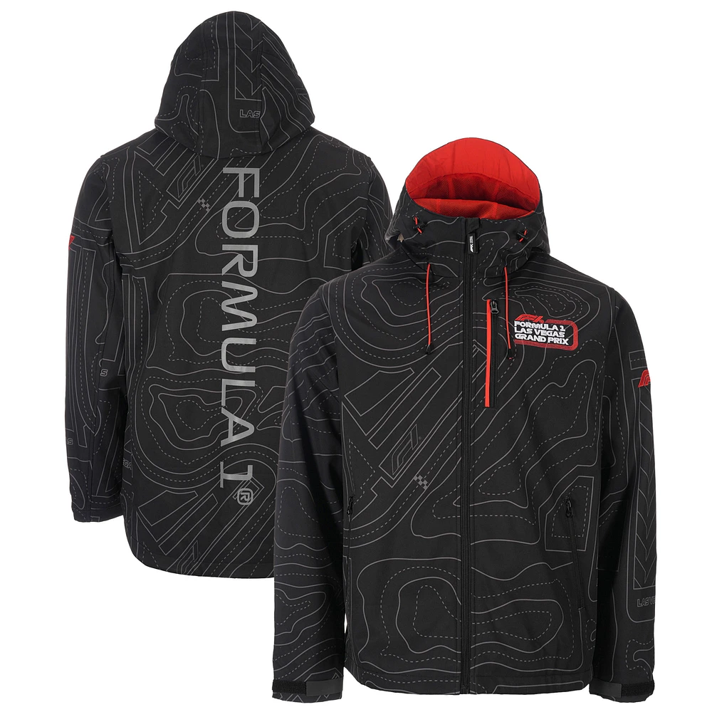 Unisex  Black Formula 1 2024 Las Vegas Grand Prix All Over Print Rain Parka Full-Zip Jacket