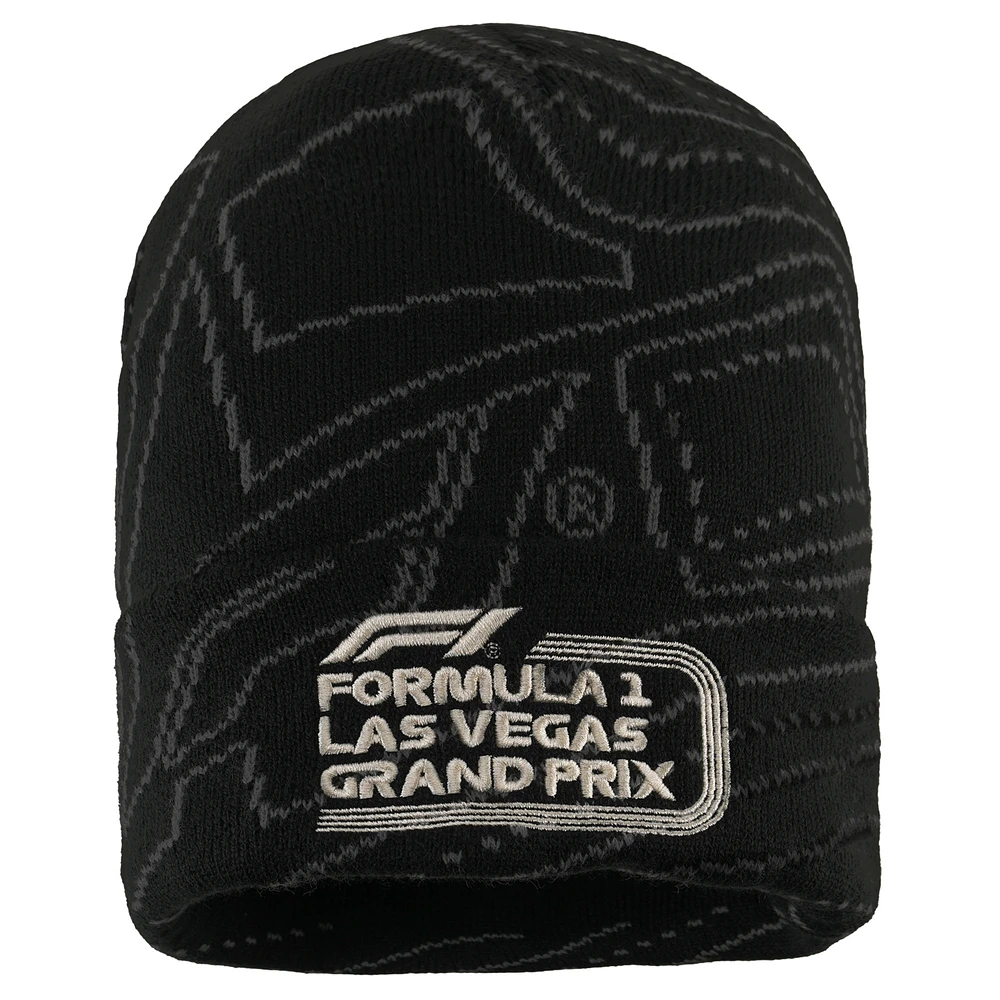 Unisex  Black Formula 1 2024 Las Vegas Grand Prix All Over Print Cuffed Knit Beanie