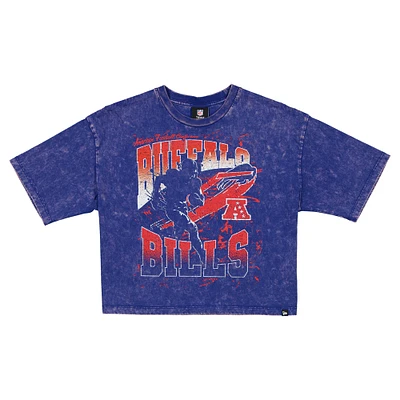 Women's New Era Royal Buffalo Bills Cropped Boxy Sport Classics Mineral Wash T-Shirt