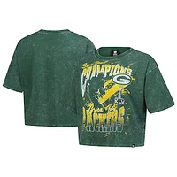 Women's New Era Green Bay Packers Cropped Boxy Sport Classics Mineral Wash T-Shirt