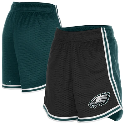 Women's New Era Black/Midnight Green Philadelphia Eagles Sport Classics Mesh Shorts