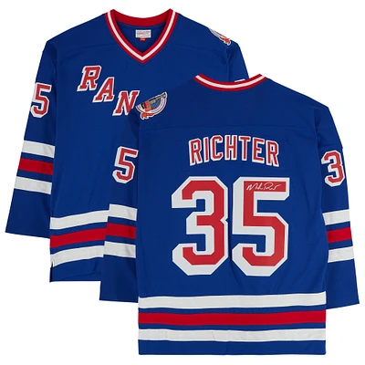 Mike Richter New York Rangers Autographed Blue Mitchell & Ness Replica Jersey