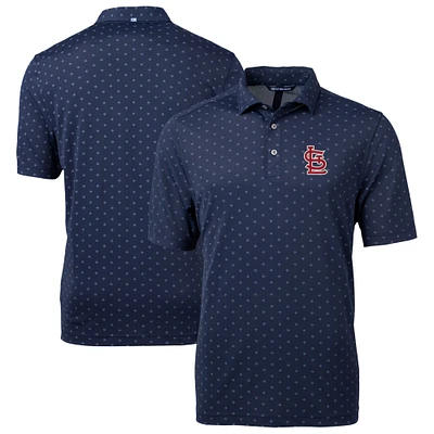 Men's Cutter & Buck Navy St. Louis Cardinals Virtue Eco Pique Tile Print Recycled Polo