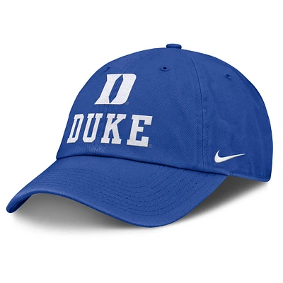 Men's Nike Royal Duke Blue Devils 2025 Sideline Club Adjustable Hat