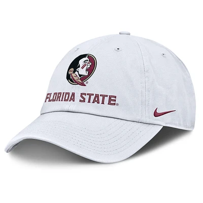 Men's Nike White Florida State Seminoles 2025 Sideline Club Adjustable Hat