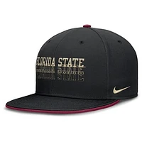 Men's Nike  Black Florida State Seminoles True Primetime Performance Fitted Hat