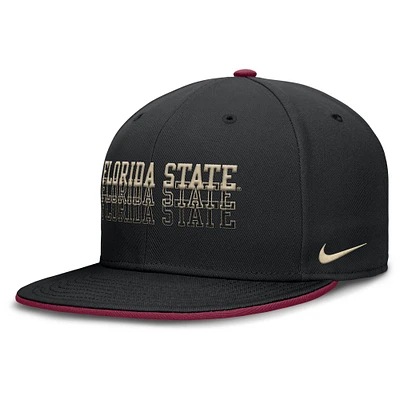 Men's Nike  Black Florida State Seminoles True Primetime Performance Fitted Hat