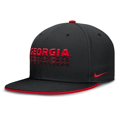 Men's Nike  Black Georgia Bulldogs True Primetime Performance Fitted Hat