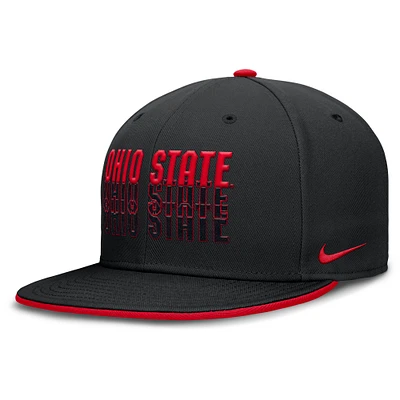 Men's Nike  Black Ohio State Buckeyes True Primetime Performance Fitted Hat