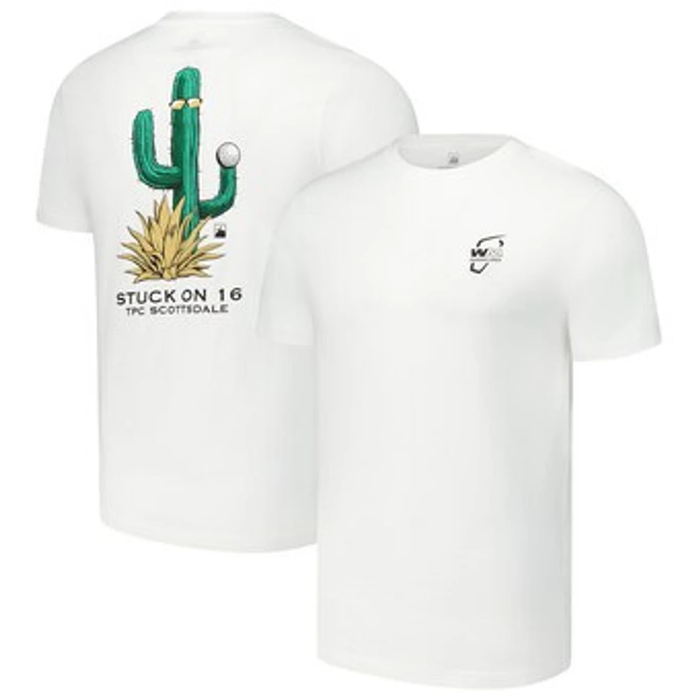 Unisex Flomotion White WM Phoenix Open Stuck on 16 T-Shirt