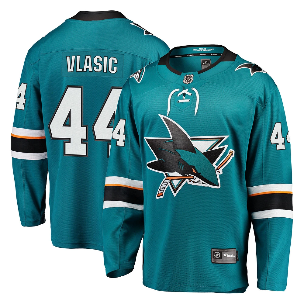 Men's Fanatics Marc-Edouard Vlasic Teal San Jose Sharks  Premier Breakaway Player Jersey