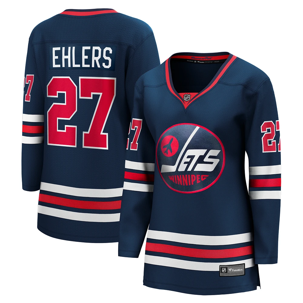 Women's Fanatics Nikolaj Ehlers Navy Winnipeg Jets  Premier Breakaway Player Jersey