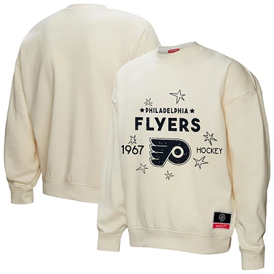 Women's Mitchell & Ness  Cream Philadelphia Flyers Logo 3.0 Pullover Sweatshirt