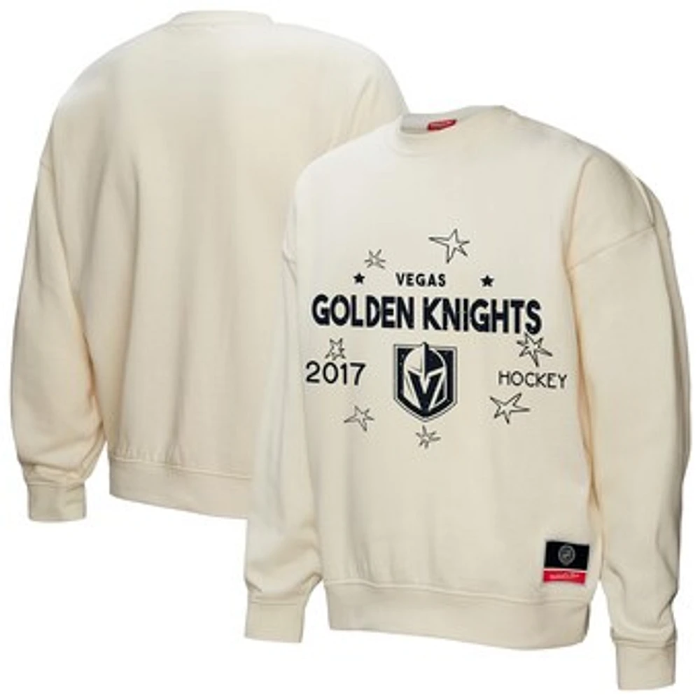 Women's Mitchell & Ness  Cream Vegas Golden Knights Logo 3.0 Pullover Sweatshirt