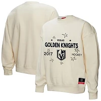 Women's Mitchell & Ness  Cream Vegas Golden Knights Logo 3.0 Pullover Sweatshirt