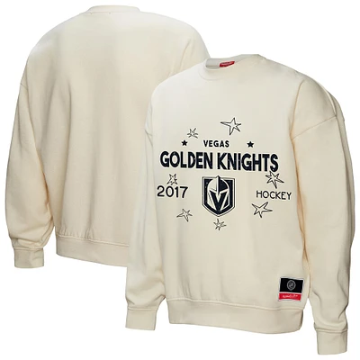 Women's Mitchell & Ness  Cream Vegas Golden Knights Logo 3.0 Pullover Sweatshirt