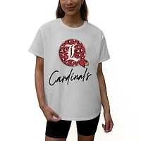 Women's Gameday Couture White Louisville Cardinals Wild Expectations Tri-Blend Flowy T-Shirt